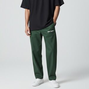 Palm Angels Kids 10 Years Green White Side-Stripe Track Pants Pull On‎